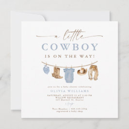 Blue Baby Clothesline Little Cowboy Baby Shower