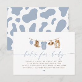 Blue Baby Clothesline Little Cowboy Baby Shower Inbjudningar