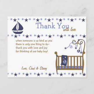 Blue Baby Crib Tack Kort