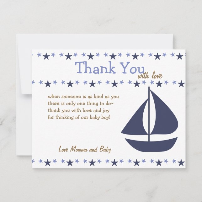 Blue Baby Crib Tack Kort (Framsida)