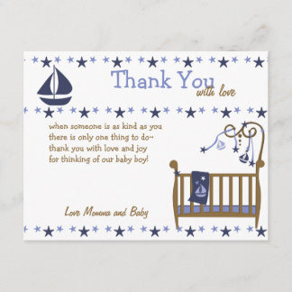 Blue Baby Crib Tack Kort