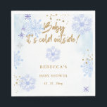 Blue Baby dess Kall utanför Winter Baby Shower Pappersservett<br><div class="desc">Blue Baby dess Kall utanför Winter Girl Baby Shower Napkins</div>