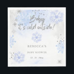 Blue Baby dess Kall utanför Winter Baby Shower Pappersservett<br><div class="desc">Blue Baby dess Kall utanför Winter Boy Shower Napkins</div>