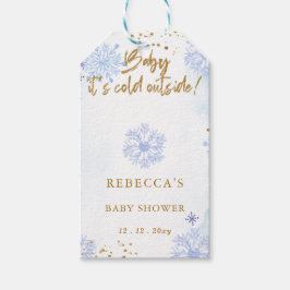 Blue Baby dess Kall utanför Winter Baby Shower Presentetikett