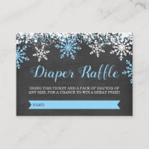 Blue Baby Det är Kall utanför Diaper Raffle Biljet