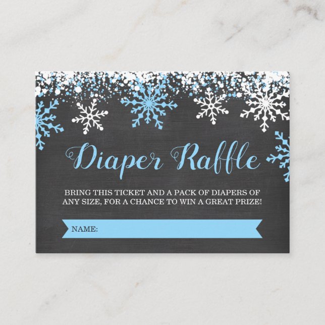 Blue Baby Det är Kall utanför Diaper Raffle Biljet Tilläggskort (Framsida)