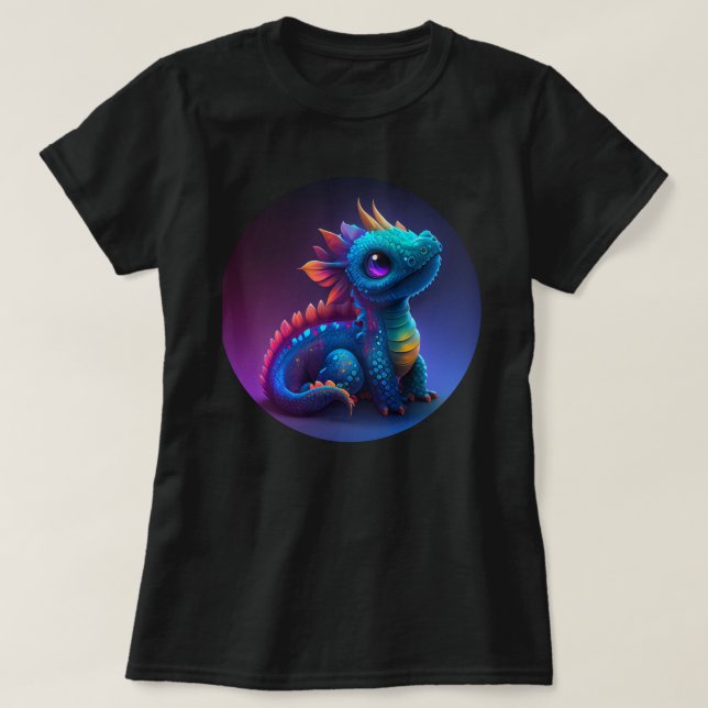 Blue Baby Dragon T Shirt (Design framsida)
