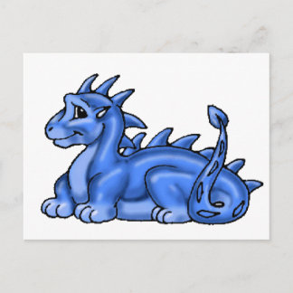 Blue Baby Dragon Vykort