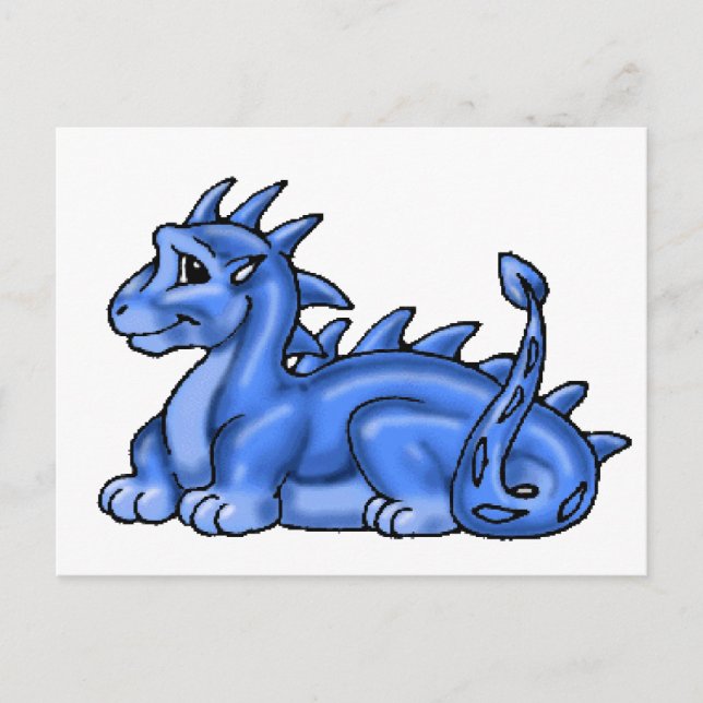 Blue Baby Dragon Vykort (Framsida)