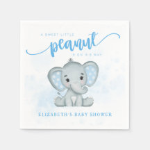 Blue Baby Elephant Little Peanut Baby Shower