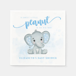 Blue Baby Elephant Little Peanut Baby Shower Pappersservett