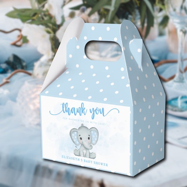 Blue Baby Elephant Little Peanut Baby Shower Presentaskar (Skapare uppladdad)
