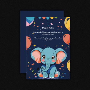Blue Baby Elephant Party Baby Shower Tilläggskort