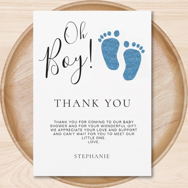 Blue Baby Feet Baby Shower Tack Kort (Skapare uppladdad)