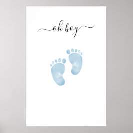 Blue Baby Feet Baby Shower Välkomstskylt Pojke Poster
