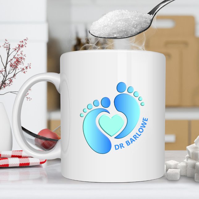 Blue Baby Feet Heart Mugg (Skapare uppladdad)