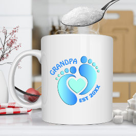 Blue Baby Feet Mugg för morfar