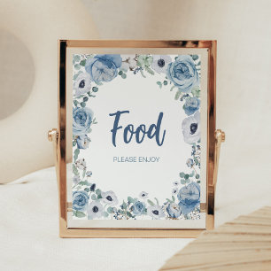 Blue Baby i Bloom Baby Shower Food Poster
