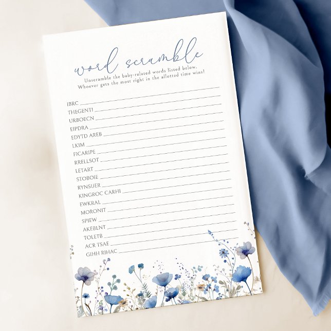 Blue Baby i Bloom Wildblomme Ord Scramble Game (Skapare uppladdad)