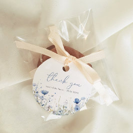 Blue Baby in Bloom Blommigt Wildblomma Baby Shower Gåvor Etiketter