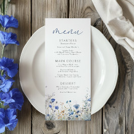 Blue Baby in Bloom Blommigt Wildblomma Baby Shower Meny