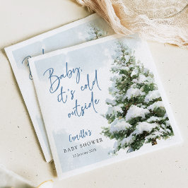 Blue Baby It's Cold Outside Baby Shower Pappersservett
