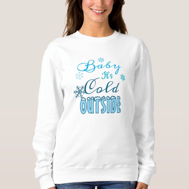 Blue Baby It's Cold Outside Winter Holiday Women's T Shirt (Framsida)