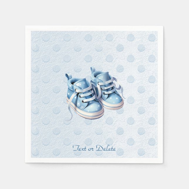 Blue Baby Shoes Napkins Pappersservett (Framsidan)