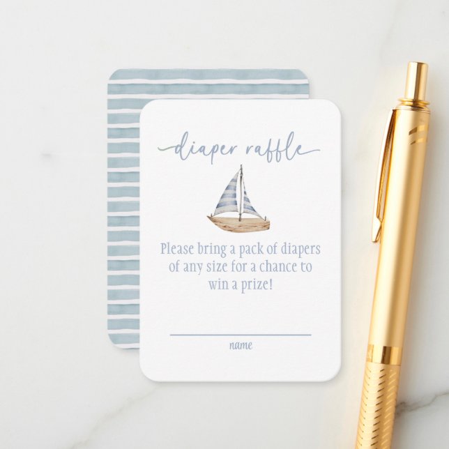 Blue Baby Shower Book for Baby Card Tilläggskort (Fram/Back In Situ)