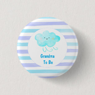Blue Baby Shower Grandma to be Button Knapp