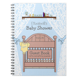 Blue Baby Shower Guest Bok- Anteckningsbok