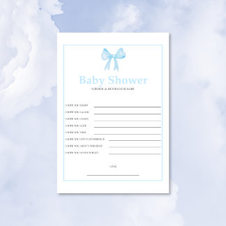 Blue Baby Shower Hopes & Wishes for Baby – Print Brevhuvud