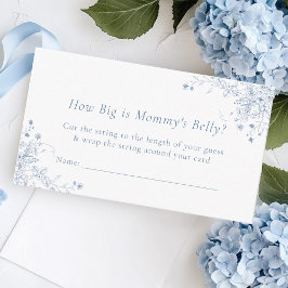 Blue Baby Shower How Big is Mamma Belly Game Tilläggskort