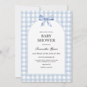 Blue Baby Shower Inbjudningar