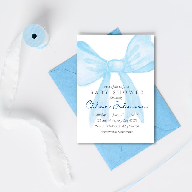 Blue Baby Shower Invitation – Editable Template (Skapare uppladdad)