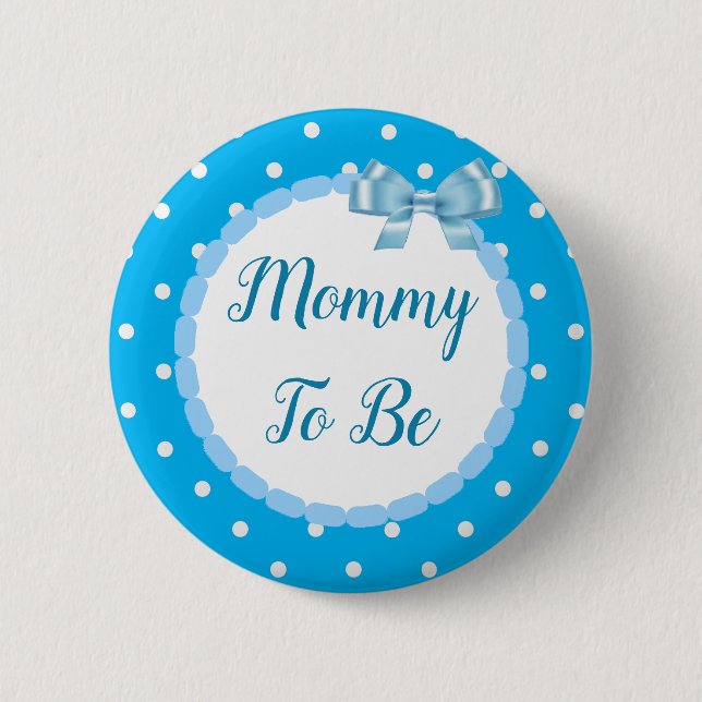 Blue Baby Shower Mamma ska vara Knapp (Framsida)
