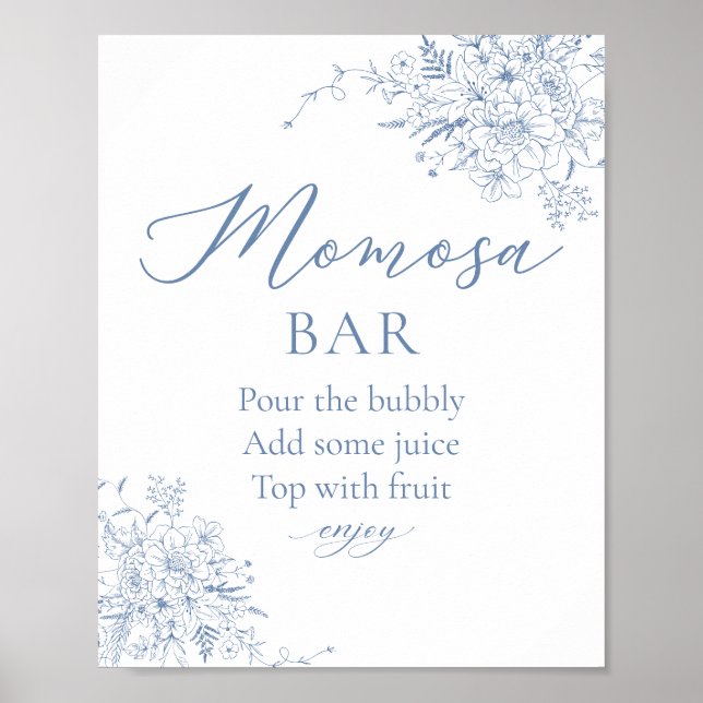 Blue Baby Shower Momosa Pub Poster (Framsidan)