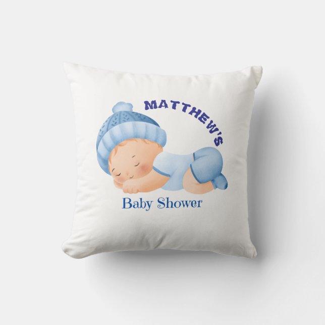 Blue Baby Shower, Pojke Shower Kudde (Framsida)