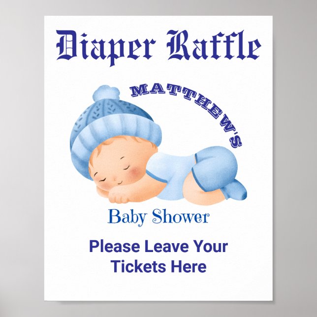 Blue Baby Shower, Pojke Shower Party Game Poster (Framsidan)