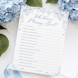 Blue Baby Shower som känner till bästa spelkort fö Inbjudningar