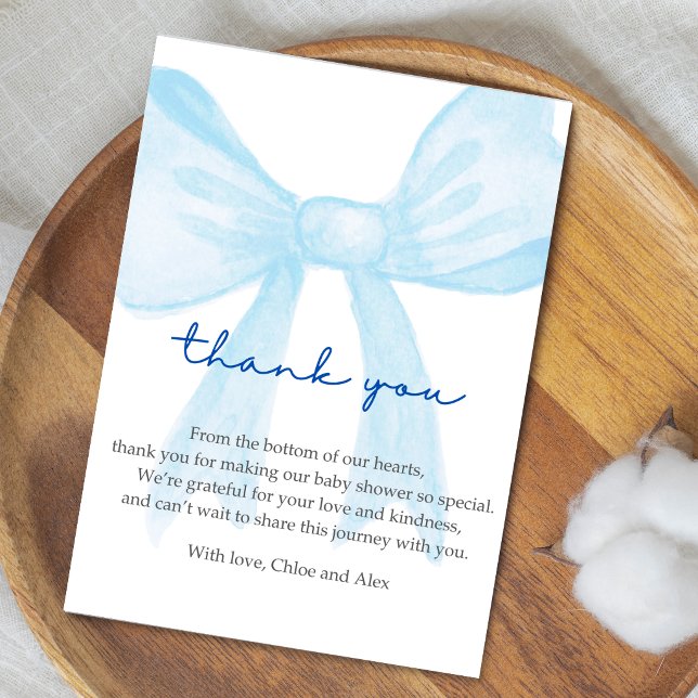 Blue Baby Shower Thank You Card – Editable (Skapare uppladdad)
