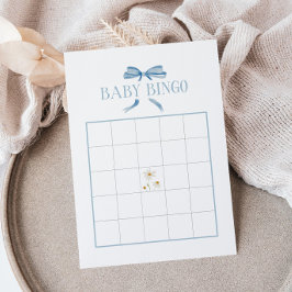 Blue Baby Shower Vår Blommigt Baby Bingo Anteckningskort