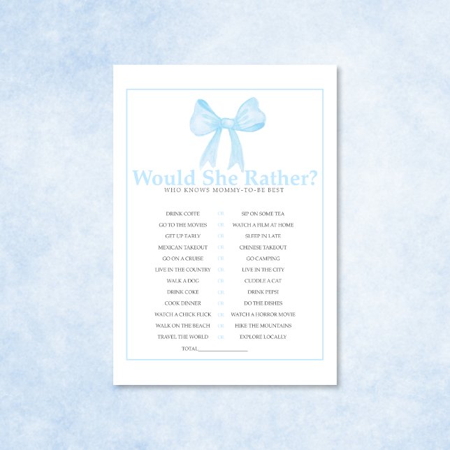 Blue Baby Shower Would She Rather Game – Printable Brevhuvud (Skapare uppladdad)