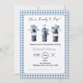 Blue Baby Soda Ready to POP Baby Shower Inbjudningar