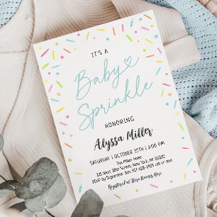 Blue Baby Sprinkle Inbjudningar