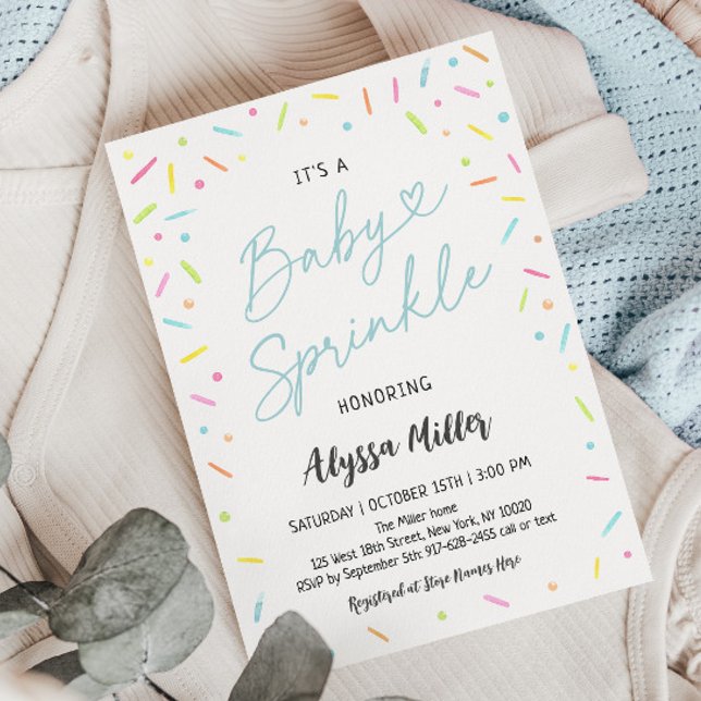 Blue Baby Sprinkle Inbjudningar (Skapare uppladdad)