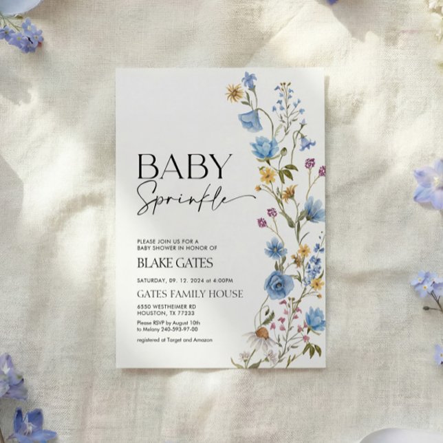 Blue Baby Sprinkle Invitation  Inbjudningar (Skapare uppladdad)