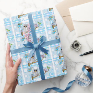 Blue Baby Uggla Visningstema Presentpapper