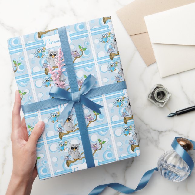 Blue Baby Uggla | Visningstema Presentpapper (Gifting)