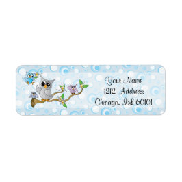 Blue Baby Uggla | Visningstema Returadress Etikett